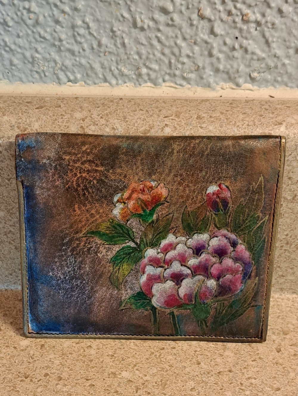 Handpainted Leather Wallet